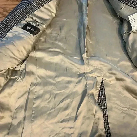 [45Tall]Paul Stuart Tweed Plaid Wool  Blazer Sport Coat - Picture 6 of 13